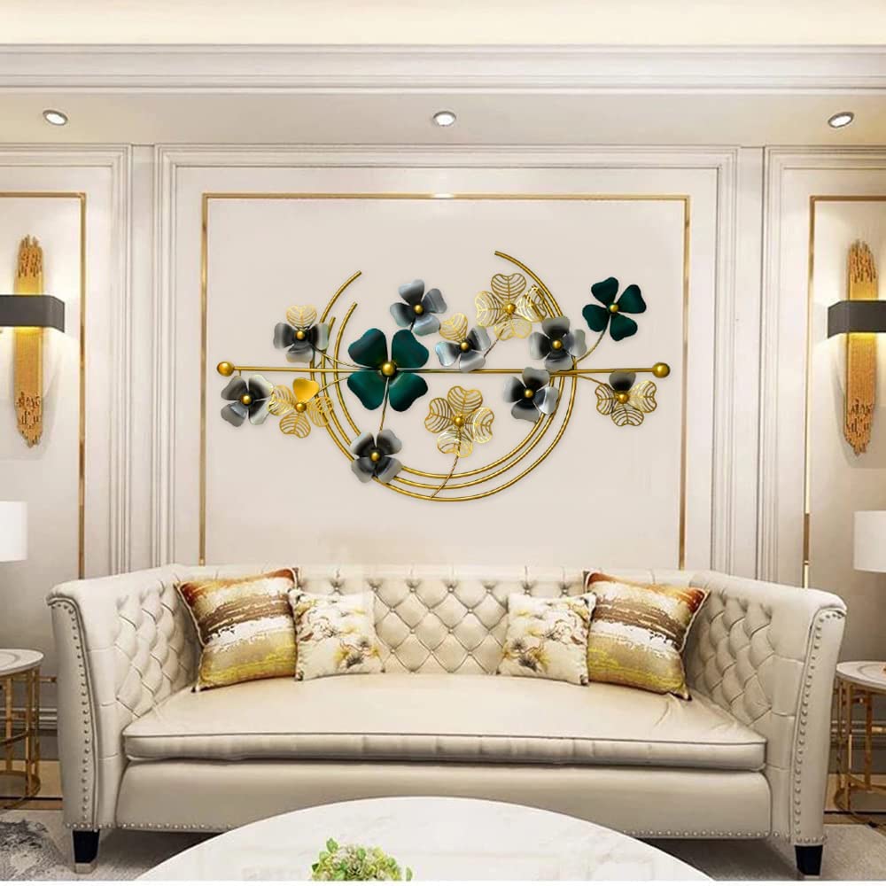 Zove Metal Flower Wall Art Iron Wall Hanging Home Decoration Perfect For Living Room/Hotel/Restaurant/Bedroom/Drawing Room (Colo